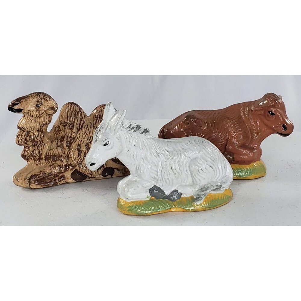Vintage Nativity Animals Camel Donkey CowMiniature Figurines Ceramic